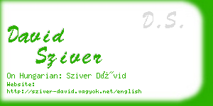 david sziver business card